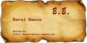 Berei Bence névjegykártya
